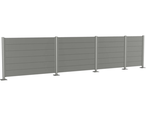 Clôture de protection visuelle en aluminium avec lamelles horizontales