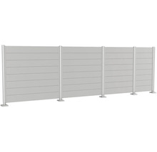 Gartenzaun aus Aluminium mit horizontalen Lamellen