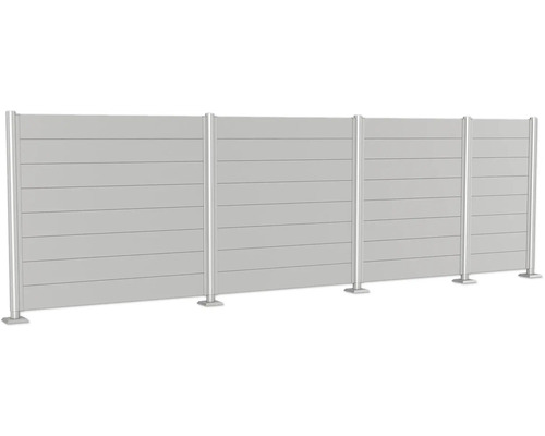 Clôture de jardin en aluminium avec des lamelles horizontales