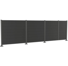 Sichtschutzzaun aus Aluminium mit horizontalen Lamellen