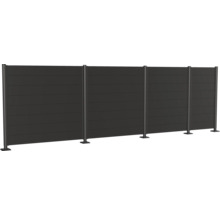 Gartenzaun mit horizontalen Paneelen und Pfosten