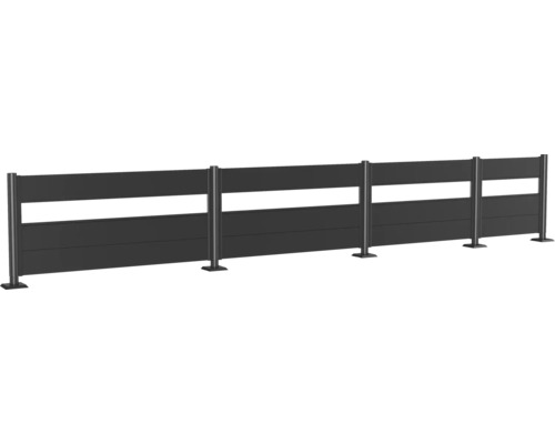 Clôture de protection visuelle en aluminium avec poteaux pour le jardin