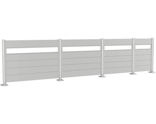 Clôture de confidentialité en aluminium avec lamelles horizontales
