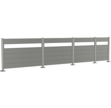 Sichtschutzzaun aus Aluminium mit horizontalen Lamellen