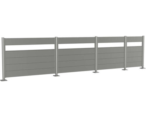 Sichtschutzzaun aus Aluminium mit horizontalen Lamellen