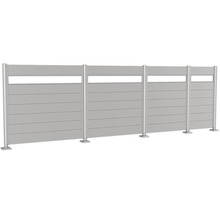 Gartenzaun aus Aluminium mit horizontalen Lamellen