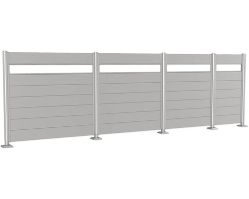 Clôture de jardin en aluminium avec des lamelles horizontales