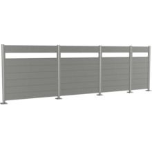 Sichtschutzzaun aus Aluminium mit horizontalen Lamellen