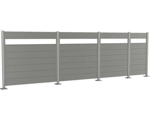 Clôture de confidentialité en aluminium avec lamelles horizontales