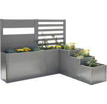 Jardinières étagées avec pare-vue et plantations