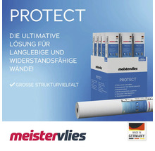 Meistervlies Protect Wandbelag für langlebige und widerstandsfähige Wände mit großer Strukturvielfalt und Made in Germany Siegel