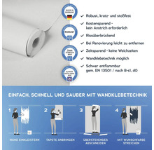 Rollenvliestapete mit Hinweisen zur Verarbeitung und Produkteigenschaften