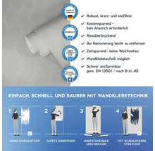 Tapete mit Hinweisen zu Eigenschaften und Verarbeitung