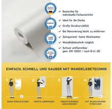 Rolle Vliestapete mit Verarbeitungshinweisen und Qualitätsmerkmalen
