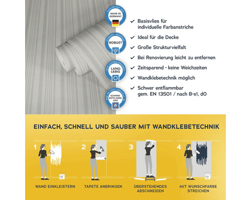 Tapetenrolle mit Produkteigenschaften und Anwendungsanleitung