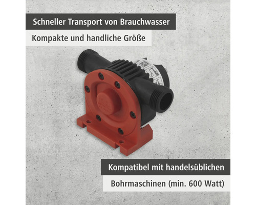 Pompe de perceuse pour le transport des eaux usées