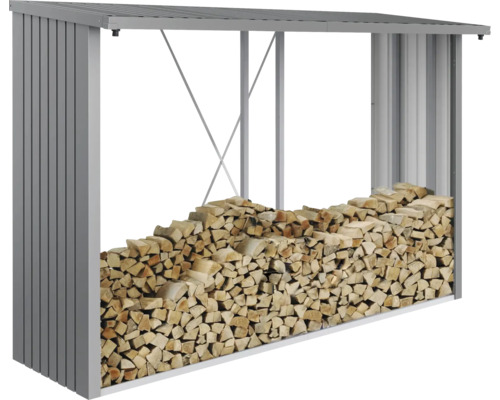 Étagère de stockage de bois en métal avec bois