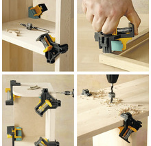 Vues multiples de serre-joints d''angle utilisés pour fixer le bois pour les projets de bricolage