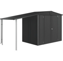 Metallgerätehaus mit Vordach für Gartengeräte und Werkzeuge