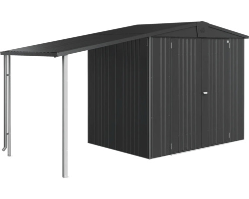 Metallgerätehaus mit Vordach für Gartengeräte und Werkzeuge