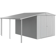Abri de jardin en métal avec auvent pour plus d''espace de rangement