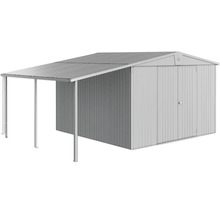Abri de jardin métallique avec auvent pour outils de jardin et outils