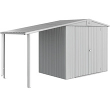 Metallgerätehaus mit Vordach für Gartengeräte und Werkzeuge