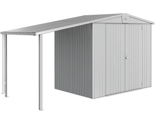 Metallgerätehaus mit Vordach für Gartengeräte und Werkzeuge
