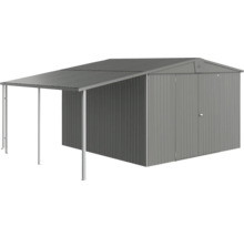 Abri de jardin métallique avec auvent pour outils de jardin et outils