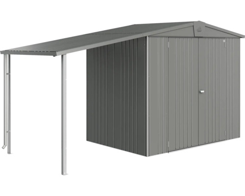 Abri de jardin métallique avec auvent pour outils de jardin et outils