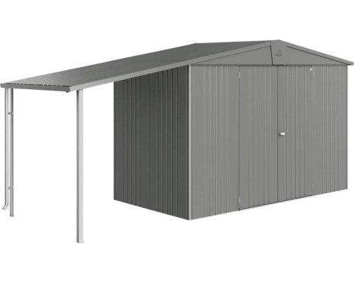 Abri de jardin métallique avec annexe