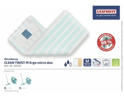Leifheit Clean Twist M Ergo micro duo Wischbezug