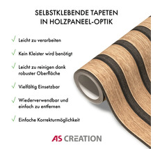Selbstklebende Tapete in Holzpaneel Optik auf Rolle
