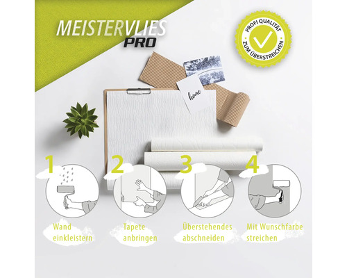 Meistervlies Pro mit Anwendungsbeispielen für Renovierungsarbeiten