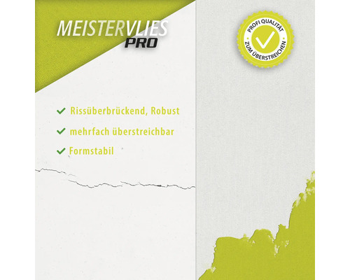Meistervlies Pro, rissüberbrückend, robust, mehrfach überstreichbar, formstabil, Profi Qualität zum Überstreichen
