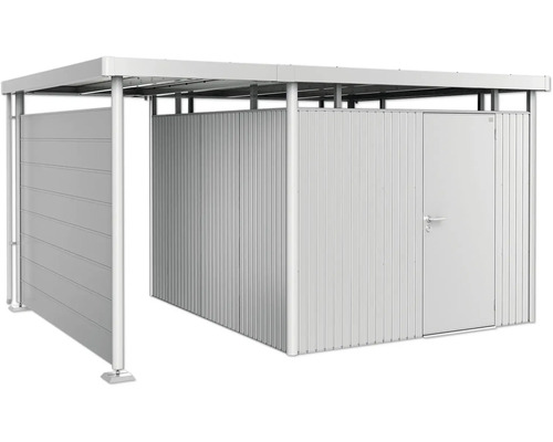 Abri de jardin métallique avec porte et toit pour le jardin