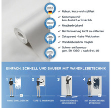 Rouleau de papier peint avec des informations sur les propriétés du produit et l'application