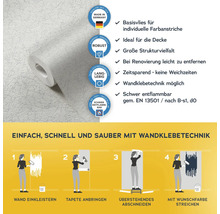 Rolle Tapete mit Informationen zu Produkteigenschaften und Anwendung