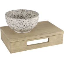 Bol décoratif sur boîte en bois