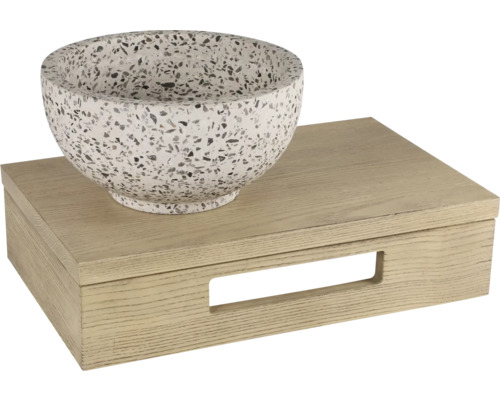 Bol décoratif sur boîte en bois