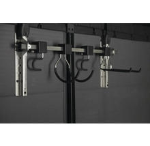 Système de fixation murale avec différents crochets pour ranger des objets