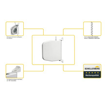 Enrouleur de volet roulant avec accessoires et logo Schellenberg