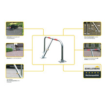 Barrière de stationnement avec marquage réfléchissant et cadenas pour sécuriser les places de parking