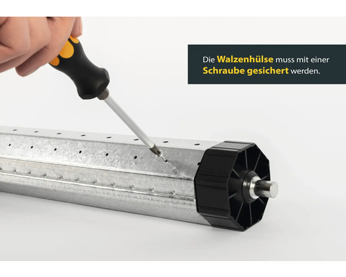 Befestigung der Walzenhülse mit einer Schraube