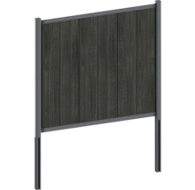 Sichtschutzzaun aus Holz und Metall