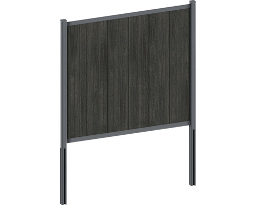 Sichtschutzzaun aus Holz und Metall