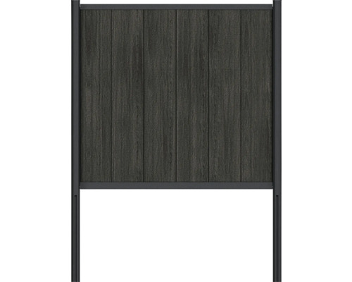 Sichtschutzzaun aus Holz und Metall