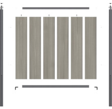 Schiebetürsystem mit fünf Paneelen und Beschlägen