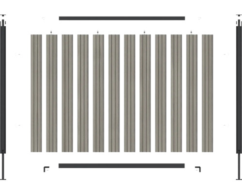 Sichtschutzzaun aus Holz mit Rahmen