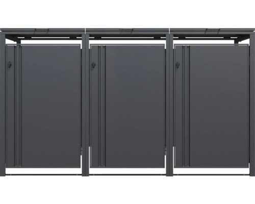 Sichtschutzzaun aus Aluminium mit drei Elementen